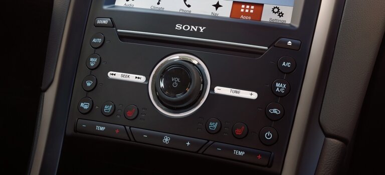 The audio and climate control switches in the 2019 Ford Explorer - the MKC’s big brother.